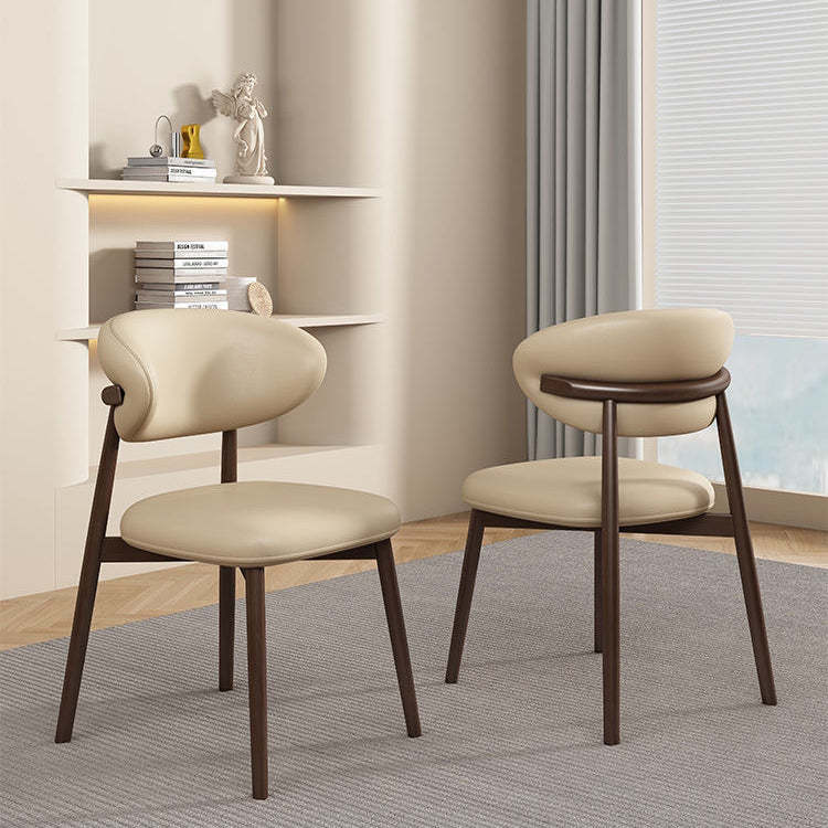 Scandinavian Oval Solid Wood Accent Chair — A - Gray