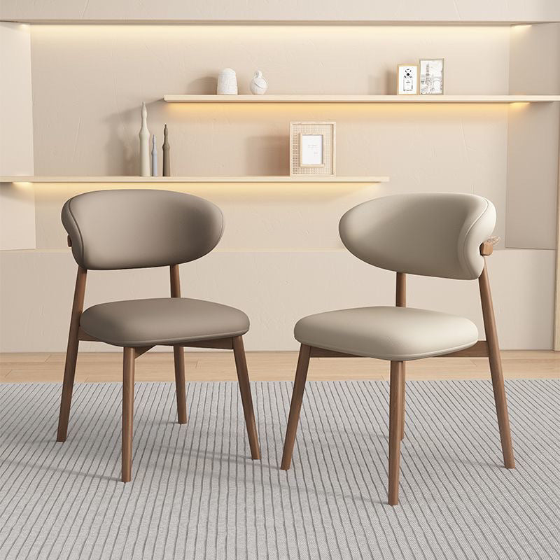 Scandinavian Oval Solid Wood Accent Chair — A - Black