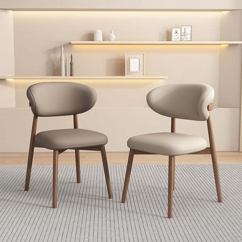 Scandinavian Oval Solid Wood Accent Chair — A - Black