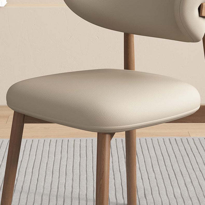 Scandinavian Oval Solid Wood Accent Chair — A - Orange