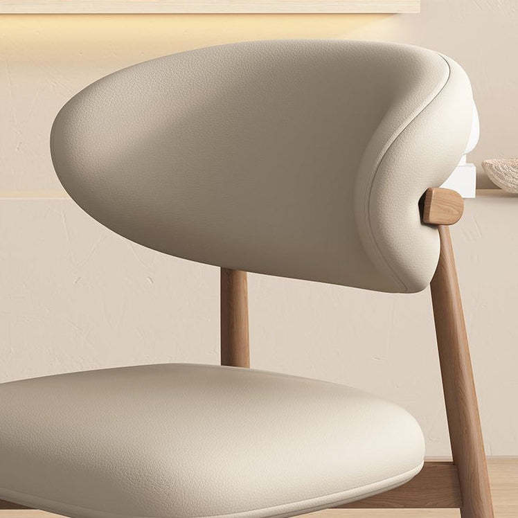 Scandinavian Oval Solid Wood Accent Chair — B - Gray