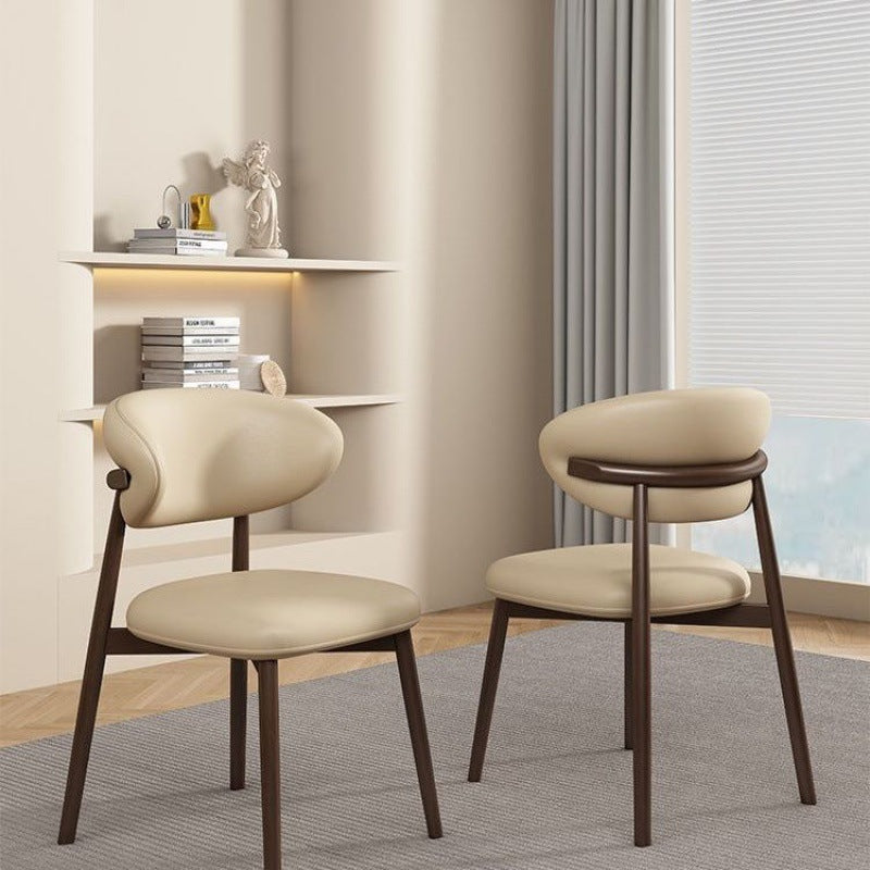 Scandinavian Oval Solid Wood Accent Chair — C - Gray
