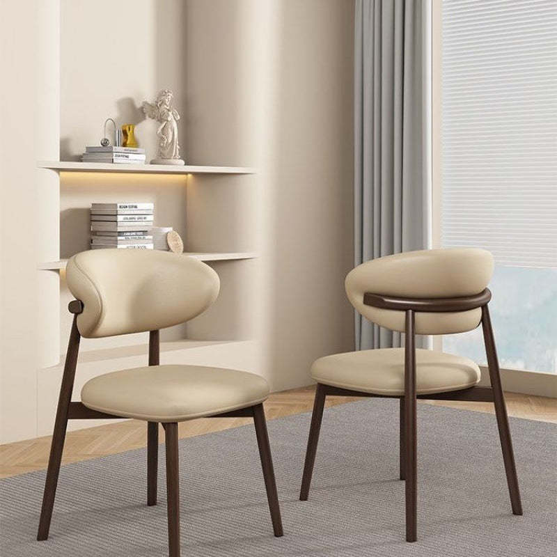 Scandinavian Oval Solid Wood Accent Chair — C - Gray