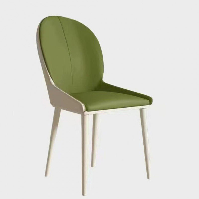 Scandinavian Napa Leather Steel Dining Chair