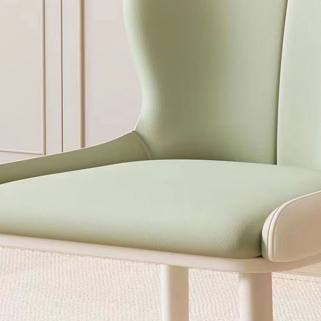 Scandinavian Napa Leather Steel Dining Chair — White