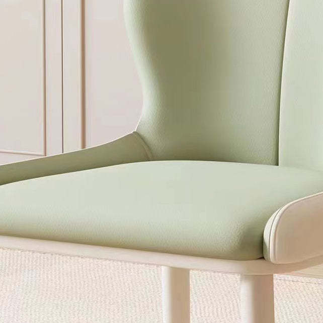 Scandinavian Napa Leather Steel Dining Chair — White