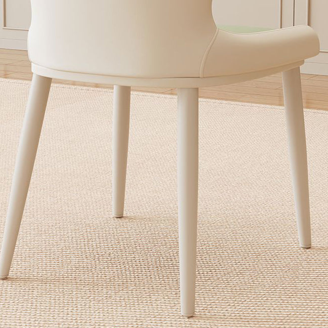 Scandinavian Napa Leather Steel Dining Chair