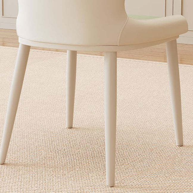 Scandinavian Napa Leather Steel Dining Chair