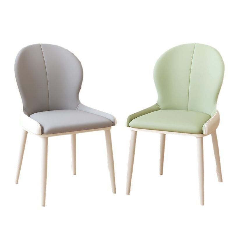 Scandinavian Napa Leather Steel Dining Chair