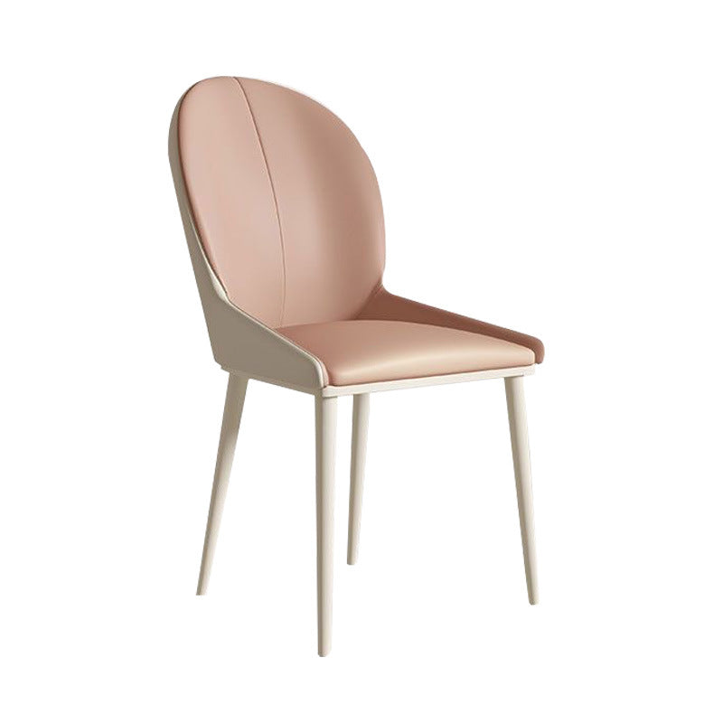 Scandinavian Napa Leather Steel Dining Chair