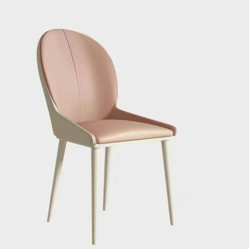 Scandinavian Napa Leather Steel Dining Chair