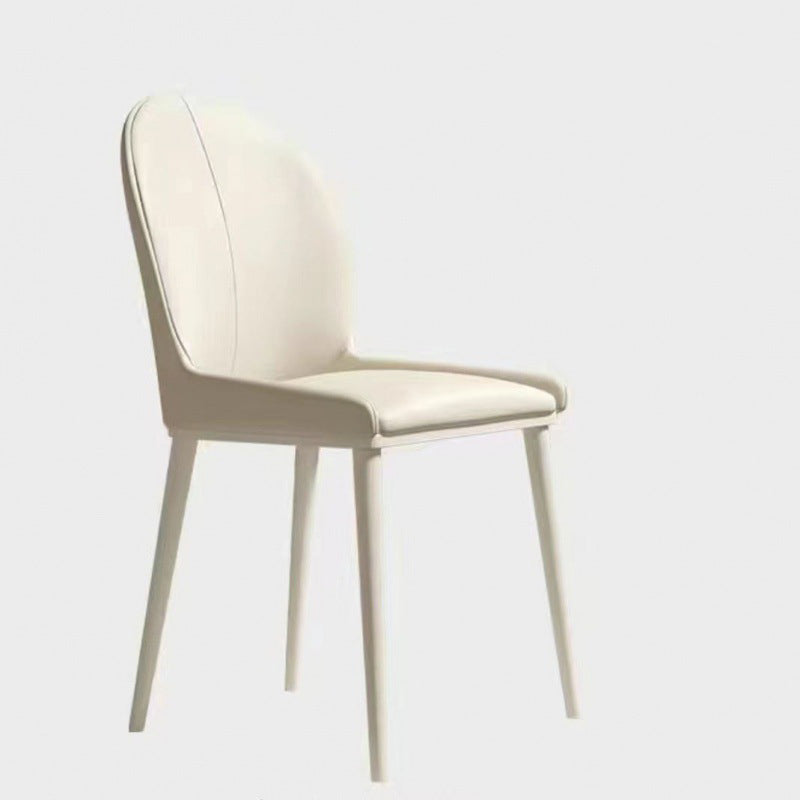 Scandinavian Napa Leather Steel Dining Chair
