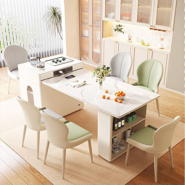 Scandinavian Napa Leather Steel Dining Chair