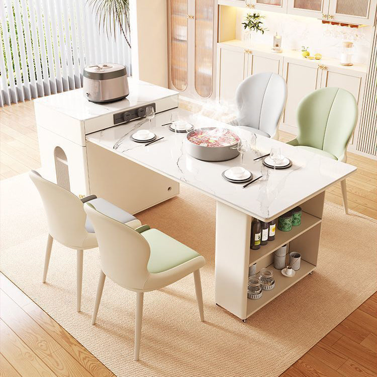 Scandinavian Napa Leather Steel Dining Chair