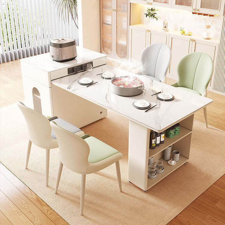 Scandinavian Napa Leather Steel Dining Chair