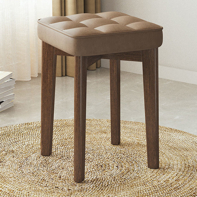 Minimalist Wood Leathaire Vanity Stool