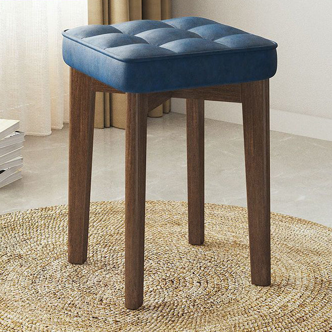 Minimalist Wood Leathaire Vanity Stool