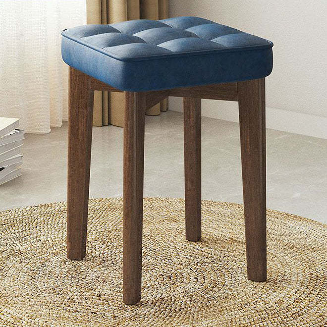 Minimalist Wood Leathaire Vanity Stool