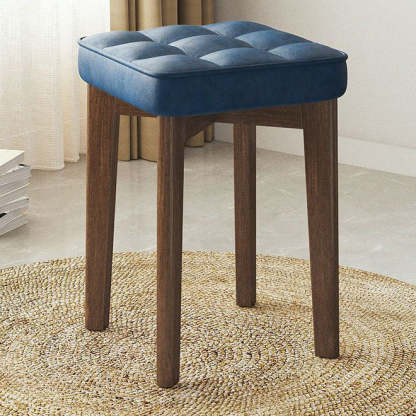 Minimalist Wood Leathaire Vanity Stool
