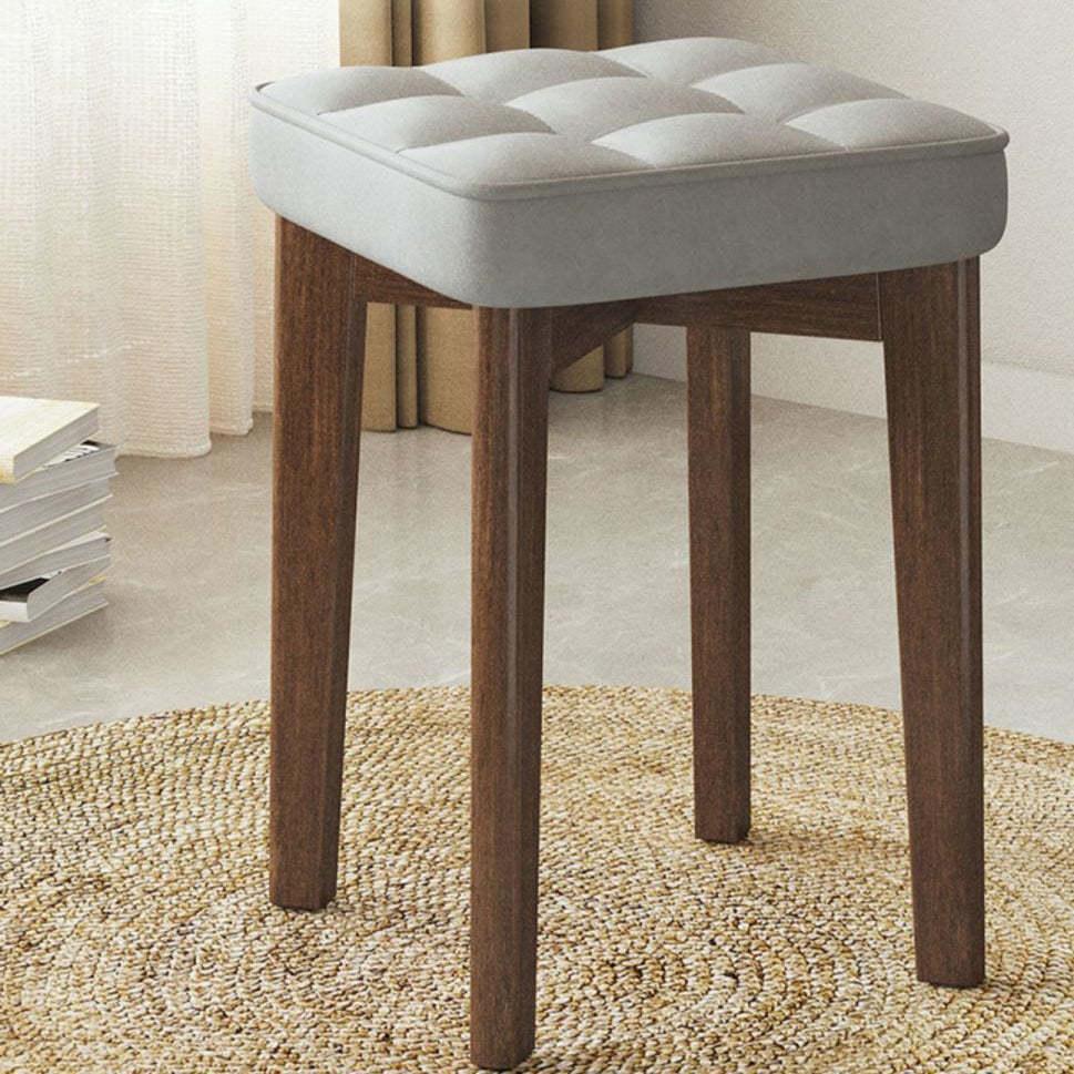 Minimalist Wood Leathaire Vanity Stool