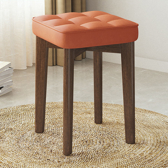 Minimalist Wood Leathaire Vanity Stool