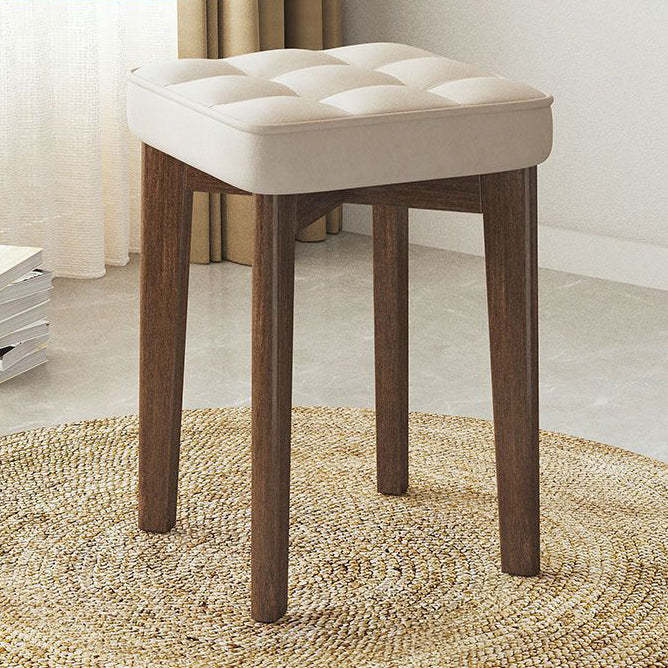 Minimalist Wood Leathaire Vanity Stool
