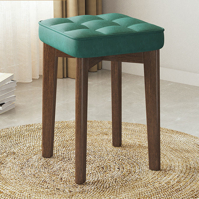 Minimalist Wood Leathaire Vanity Stool