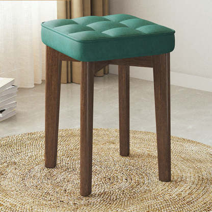 Minimalist Wood Leathaire Vanity Stool