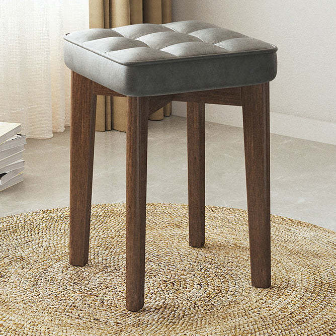 Minimalist Wood Leathaire Vanity Stool