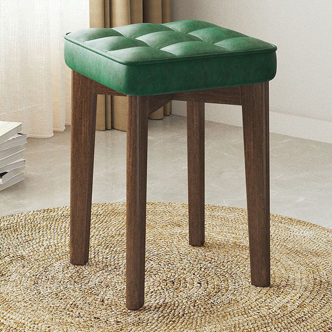 Minimalist Wood Leathaire Vanity Stool