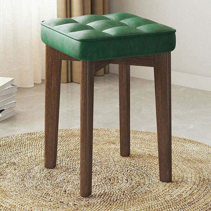 Minimalist Wood Leathaire Vanity Stool