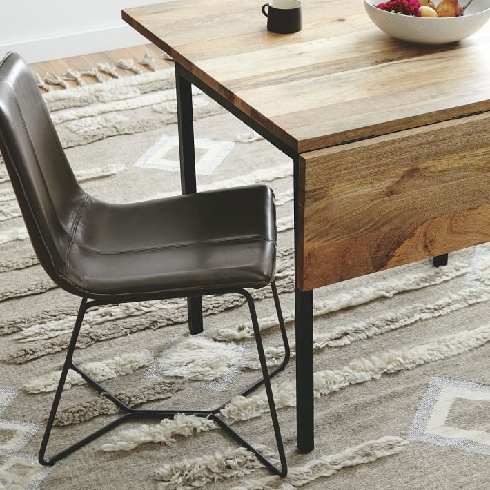 Scandinavian Leather Steel Dining Chair