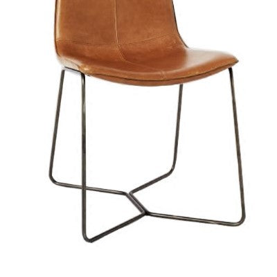 Scandinavian Leather Steel Dining Chair