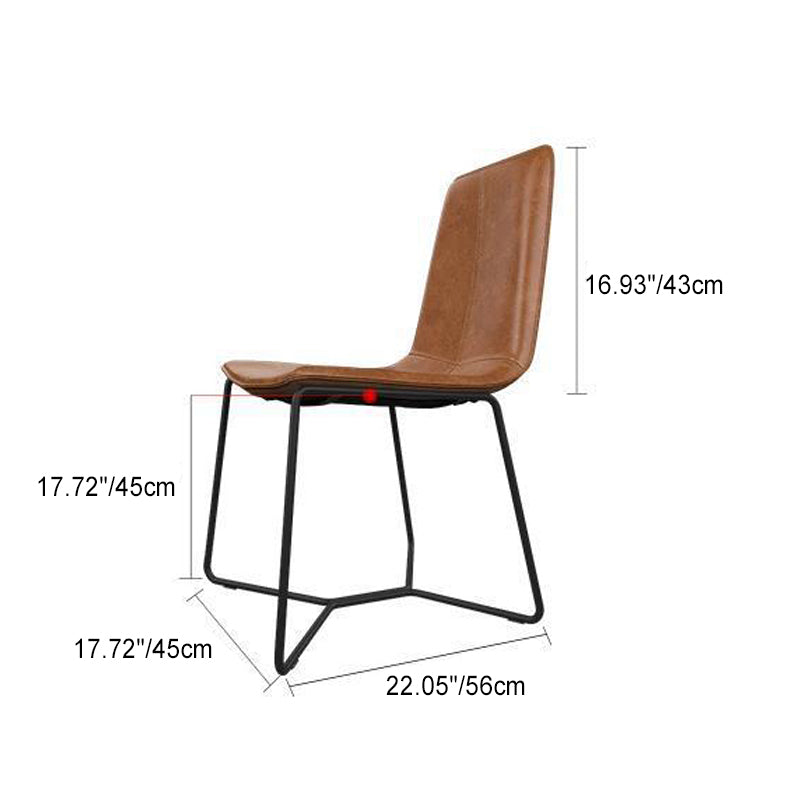 Scandinavian Leather Steel Dining Chair