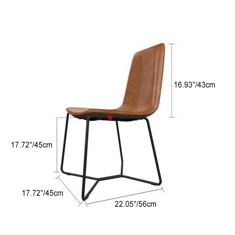Scandinavian Leather Steel Dining Chair