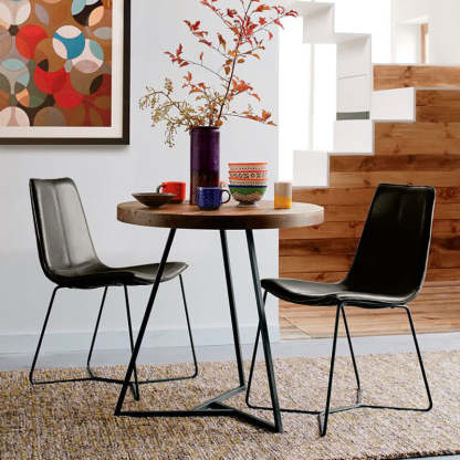 Scandinavian Leather Steel Dining Chair