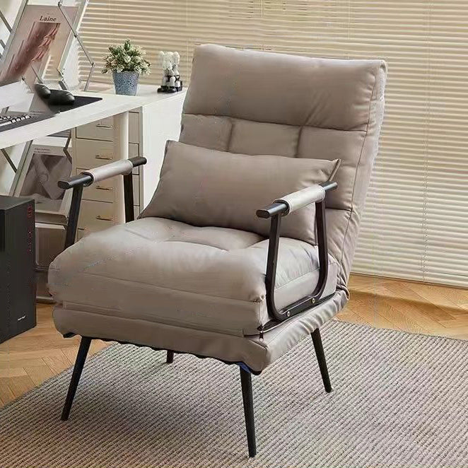 Modern Leather Steel Recliner — Gray