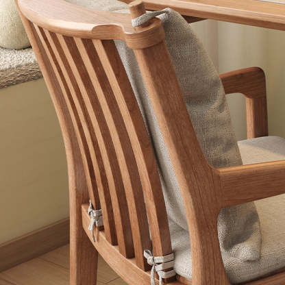Scandinavian Solid Wood Cotton Dining Chair — G