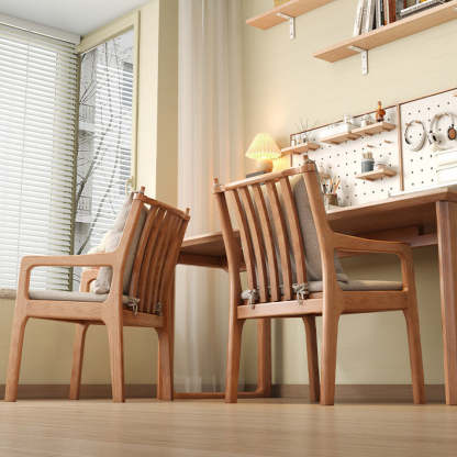 Scandinavian Solid Wood Cotton Dining Chair — C