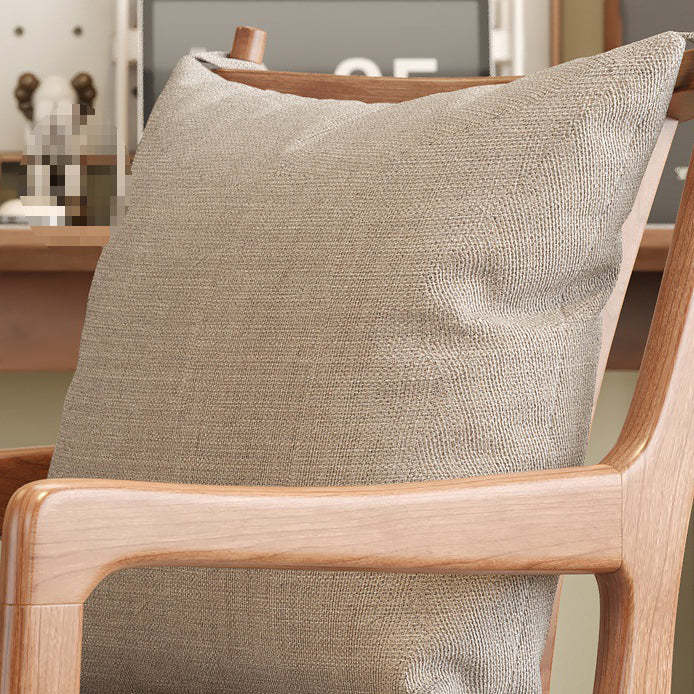 Scandinavian Solid Wood Cotton Dining Chair — F