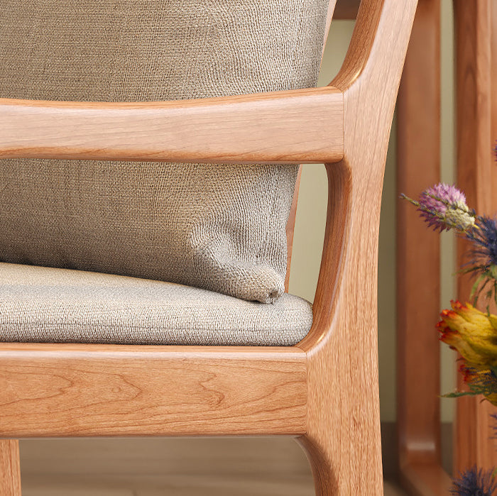 Scandinavian Solid Wood Cotton Dining Chair