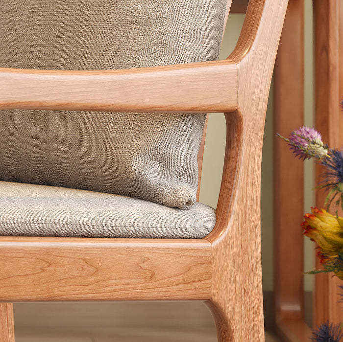 Scandinavian Solid Wood Cotton Dining Chair