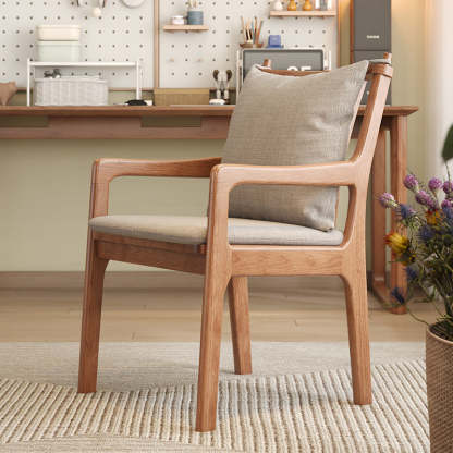 Scandinavian Solid Wood Cotton Dining Chair