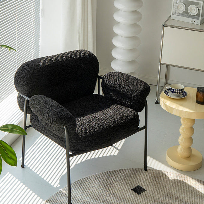 Nordic Lambswool Metal Accent Chair