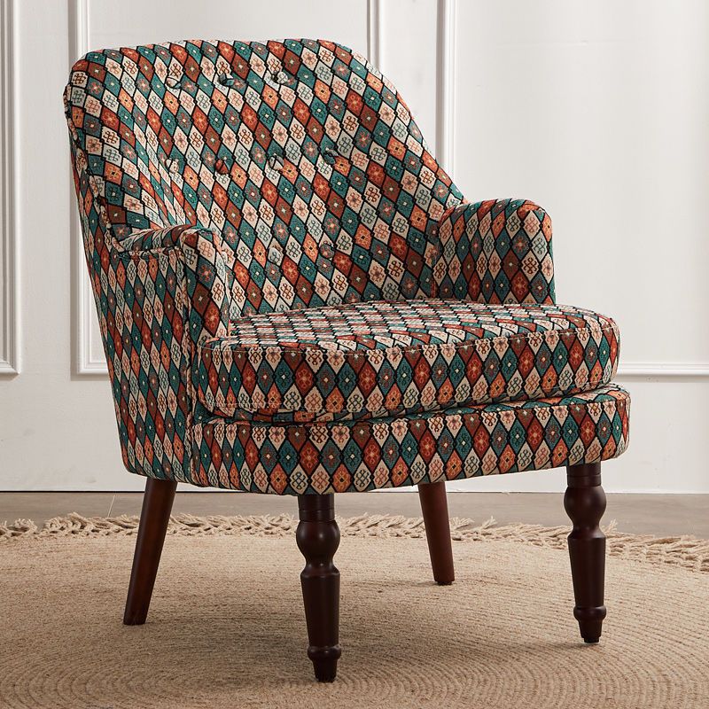 Wood traditional armrest accent chairs