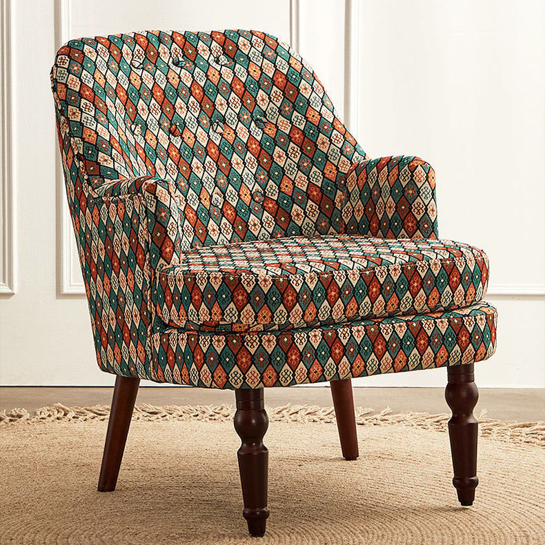 Vintage Wood Accent Chair Armrest