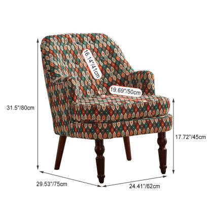 Vintage Wood Accent Chair Armrest