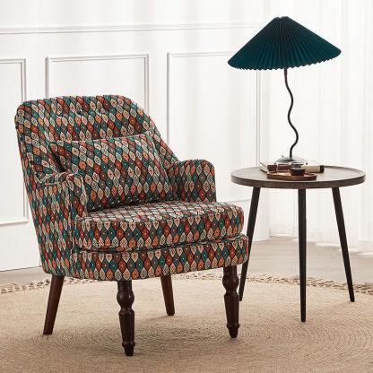 Vintage Wood Accent Chair Armrest