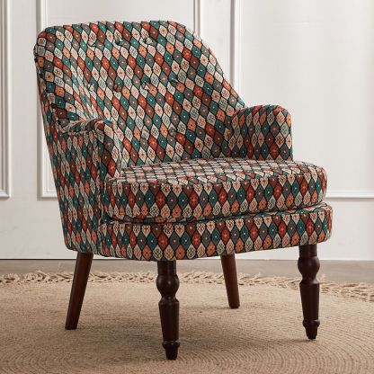 Vintage Wood Accent Chair Armrest