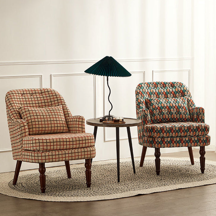 Vintage Wood Accent Chair Armrest